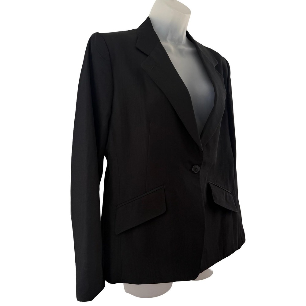 Dries Van Noten Blazer Womens 44 US 8 Black Subtle Pattern Sheen Tailored Jacket - Picture 5 of 16